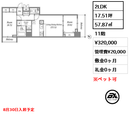 クオリタス日本橋浜町　(QUALITAS日本橋浜町) 32万円
