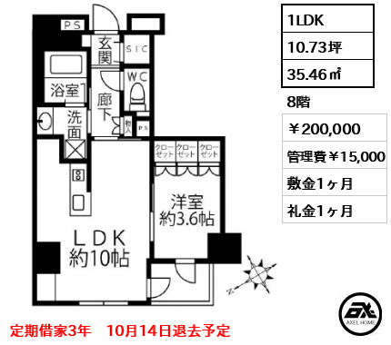 クリオラベルヴィ新富町 200,000円
