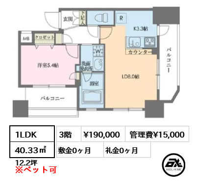 ドゥーエ新川 19万円