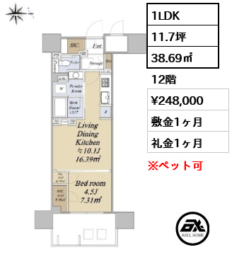 グランドシティタワー月島 24.8万円