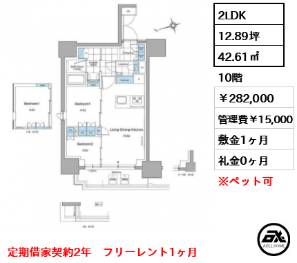 ルフォンプログレ本郷三丁目 282,000円