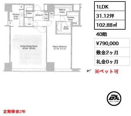 セントラルパークタワー・ラ・トゥール新宿 79万円