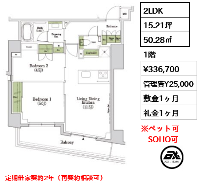 ザ・パークハビオSOHO市谷左内町 33.7万円