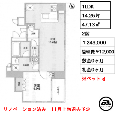 グランカーサ銀座イースト 243,000円
