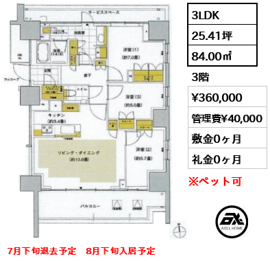 晴海フラッグ SUN VILLAGE E棟 36万円