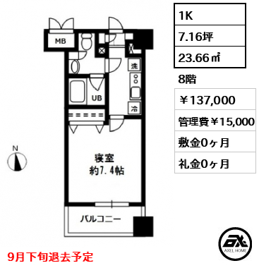 レジディア四谷三丁目 137,000円