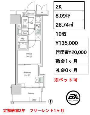 ブルックサイドレジデンス木場 13.5万円