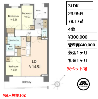 晴海フラッグ SUN VILLAGE B棟 30万円