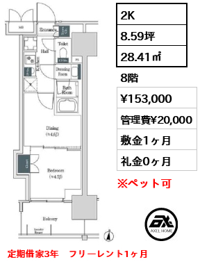 ブルックサイドレジデンス木場 15.3万円