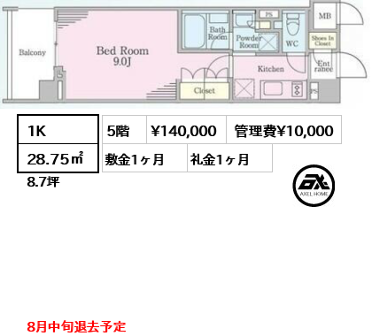 リージア代々木ウエスト　 14万円