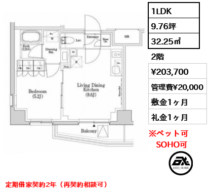 ザ・パークハビオSOHO市谷左内町 20.4万円