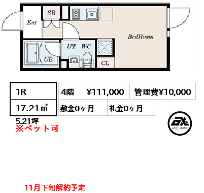 PASEO市谷台町Ⅱ（パセオ市谷台町Ⅱ） 11.1万円