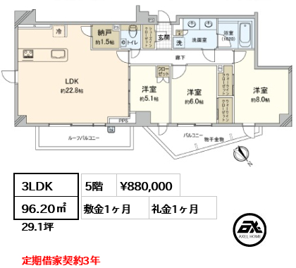 ディアナコート小石川播磨坂レジデンス 88万円