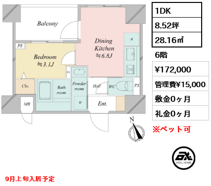 ドゥーエ銀座イーストⅢ 17.2万円