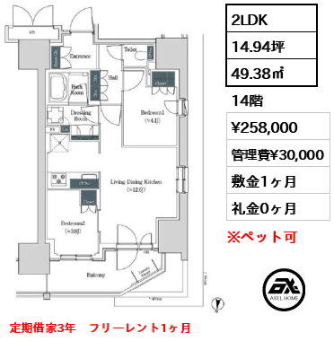 ブルックサイドレジデンス木場 25.8万円