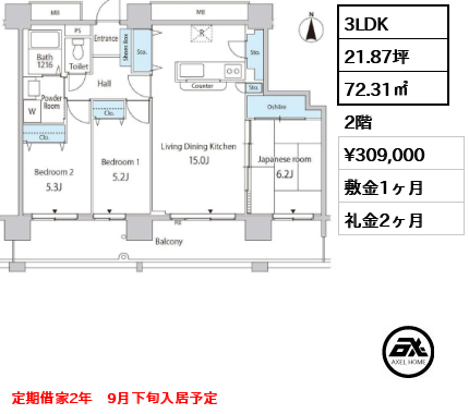 セルリアンホームズ勝どき 30.9万円