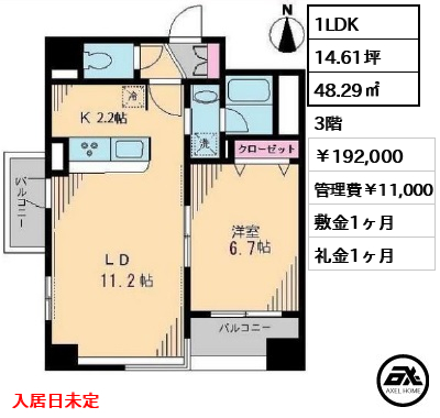 ブルソール信濃町 192,000円