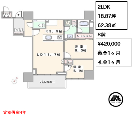 ザ・パークハウス高輪タワー 42万円