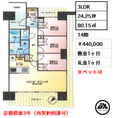 晴海フラッグ SUN VILLAGE C棟 440,000円