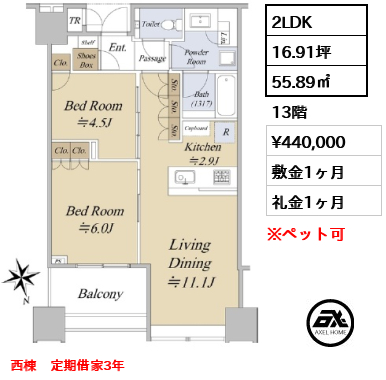 白金ザ・スカイ（SHIROKANE The SKY） 44万円