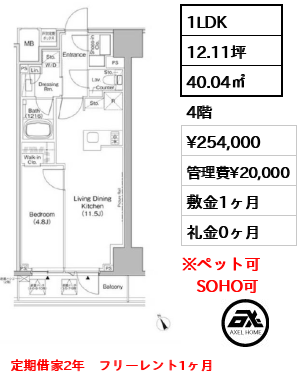 ザ・パークハビオ日本橋茅場町 25.4万円