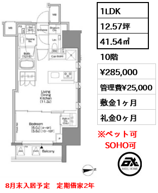 ザ・パークハビオSOHO新宿御苑 28.5万円