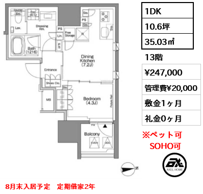ザ・パークハビオSOHO新宿御苑 24.7万円