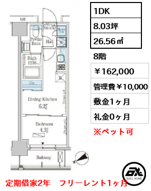 パークアクシス日本橋茅場町 162,000円