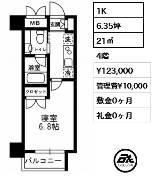 レジディア月島Ⅲ 12.3万円