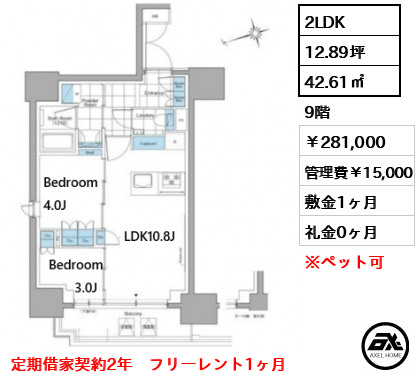 ルフォンプログレ本郷三丁目 281,000円