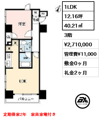 レジディア月島Ⅲ 271万円