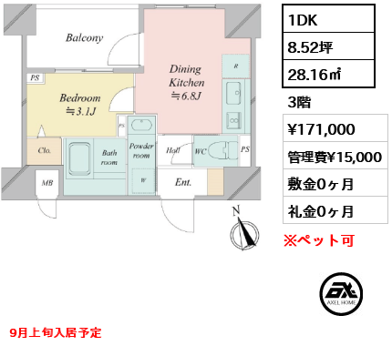 ドゥーエ銀座イーストⅢ 17.1万円