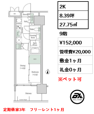 ブルックサイドレジデンス木場 15.2万円