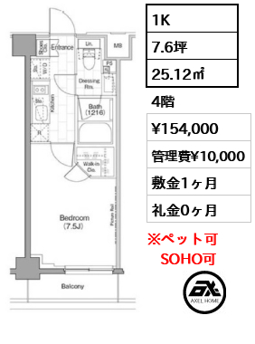 ザ・パークハビオ新宿 15.4万円