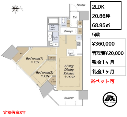 グランドシティタワー月島 36万円