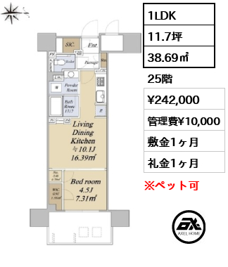 グランドシティタワー月島 24.2万円