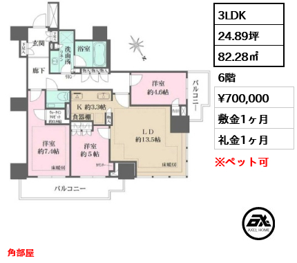 ザ・パークハウス三田ガーデン レジデンス＆タワー 70万円