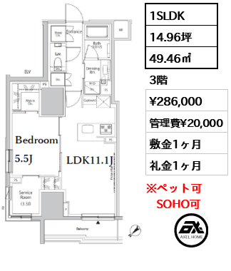 ザ・パークハビオ市ヶ谷イースト 28.6万円