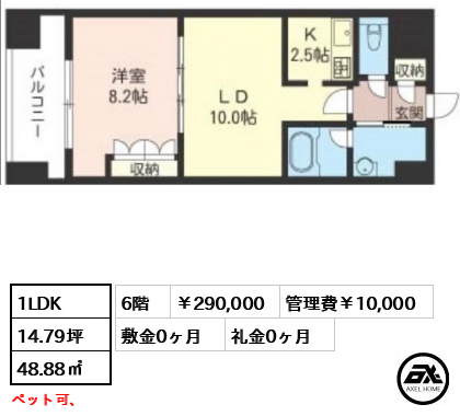 エスティメゾン銀座 290,000円