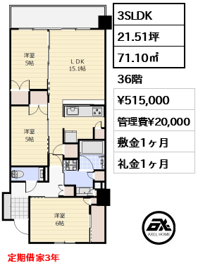 グランドシティタワー月島 51.5万円