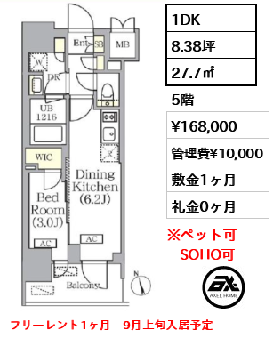 プライムガーデン銀座八丁堀　 16.8万円