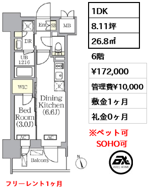 プライムガーデン銀座八丁堀　 17.2万円