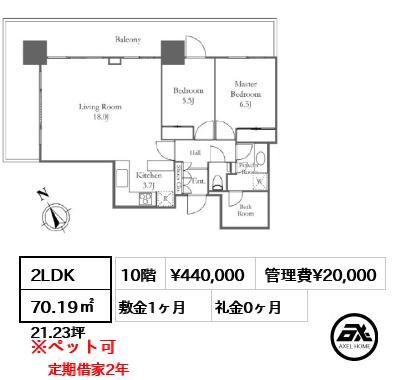 リエトコートアルクスタワー （LIETOCOURT） 44万円
