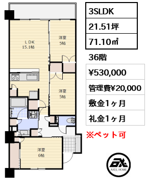グランドシティタワー月島 53万円