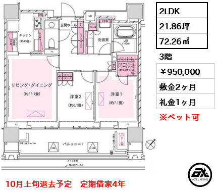 ザ・パークハウスグラン千鳥ヶ淵 95万円