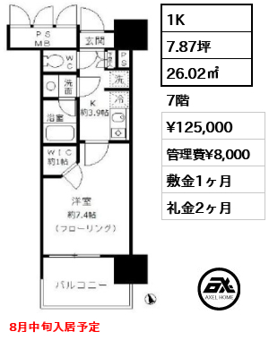 フォンテーヌ芝浦 12.5万円