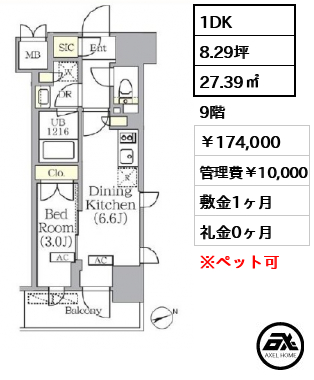 プライムガーデン銀座八丁堀　 17.4万円
