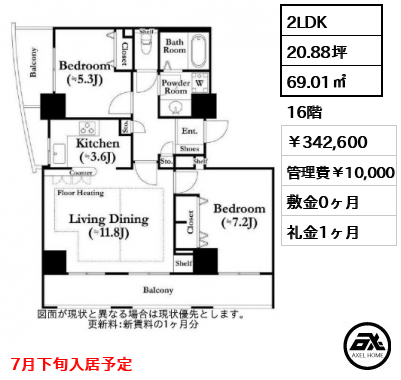 河田町ガーデン2 342,600円