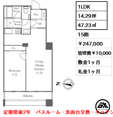 リバーシティ21 イーストタワーズ 10号棟 247,000円