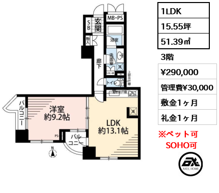 クレアール神田 29万円